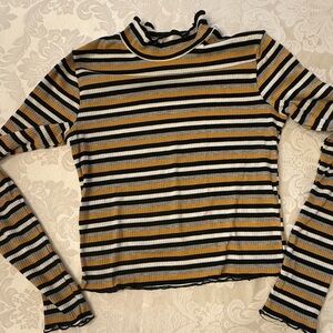 La Hearts Multicolor Striped KNIT TOP size S yellow black and white stripes